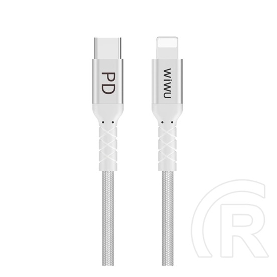 Wiwu adat- és töltőkábel (USB-C dugó / Lightning 8 pin dugó, 1 m, szürke)