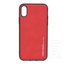 X-LEVEL Apple iPhone XS 5.8 szilikon telefonvédő (bőr hatású hátlap) piros