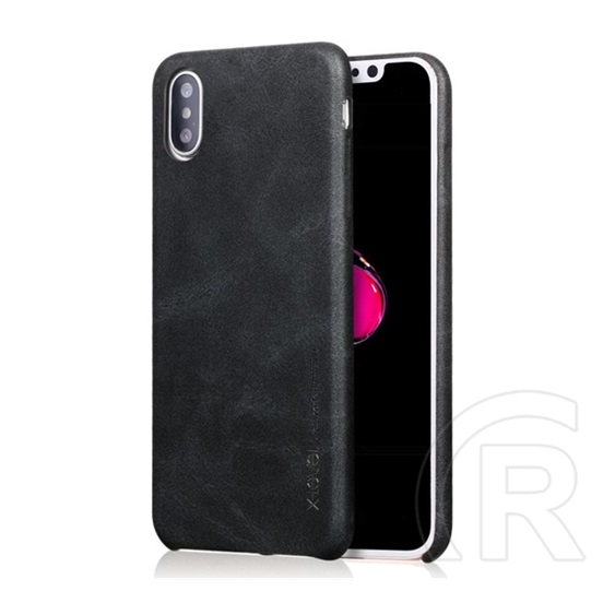 X-LEVEL Apple iPhone XS Max 6.5 műanyag telefonvédő (bőr hatású hátlap) fekete