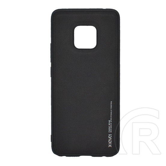 X-LEVEL Huawei Mate 20 Pro szilikon telefonvédő (bőr hatású hátlap) fekete