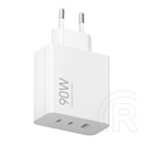 XIAOMI hálózati töltő USB+2 Type-C aljzat (90W, gyorstöltő) FEHÉR