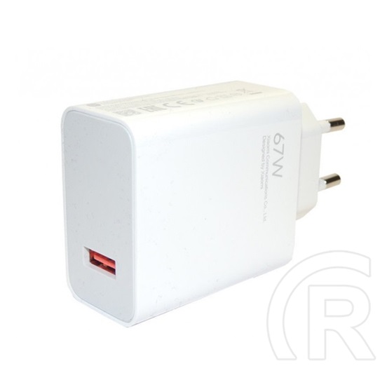 XIAOMI hálózati töltő USB aljzat (67W, gyorstöltő) fehér