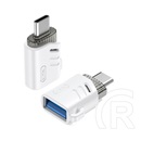 XO adapter (type-c aljzat - microusb, adatátvitel és töltés) fehér
