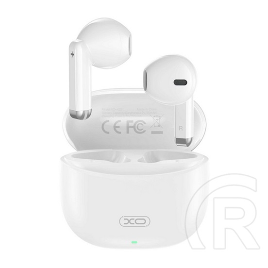 XO bluetooth fülhallgató sztereo (v5.3, tws, mikrofon + töltőtok) fehér