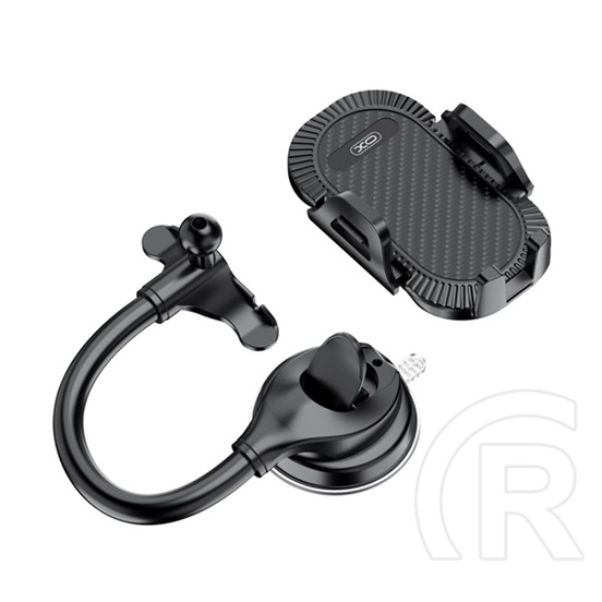 XO c85 autós tartó (műszerfalra, szélvédőre, tapadókorongos, 360°, 4.7-7.2" méret) fekete