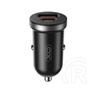 XO cc56 autós töltő usb+type-c aljzat (30w, pd gyorstöltő) fekete