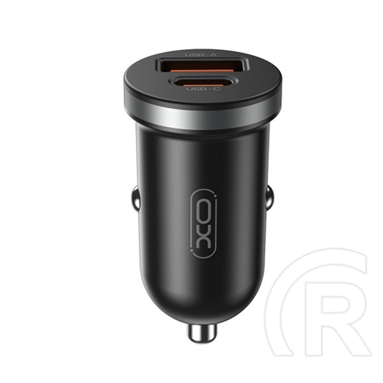 XO cc56 autós töltő usb+type-c aljzat (30w, pd gyorstöltő) fekete