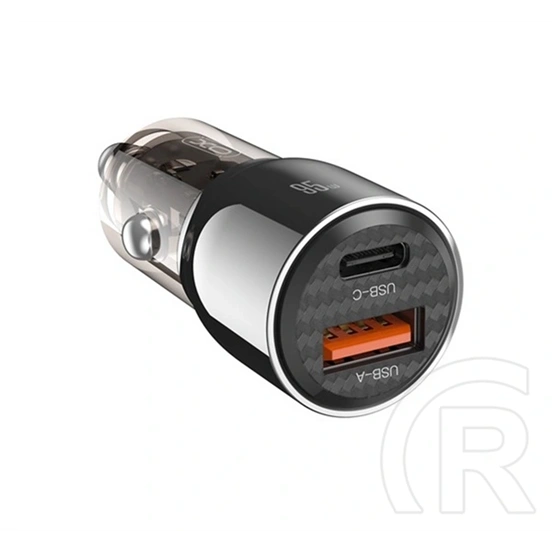 XO cc58 autós töltő usb+type-c aljzat (95w, pd gyorstöltő) fekete