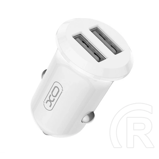 XO cc67 autós töltő 2 usb aljzat (12w, pd gyorstöltő) fehér