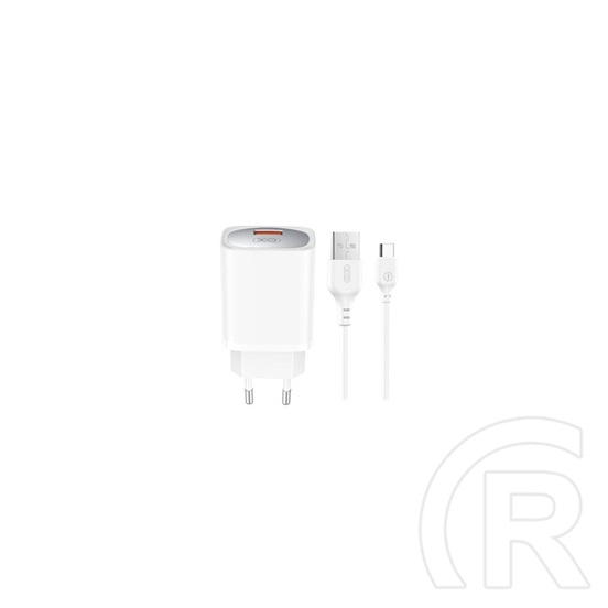 XO ce19 hálózati töltő usb aljzat (18w, pd gyorstöltő + type-c kábel) fehér