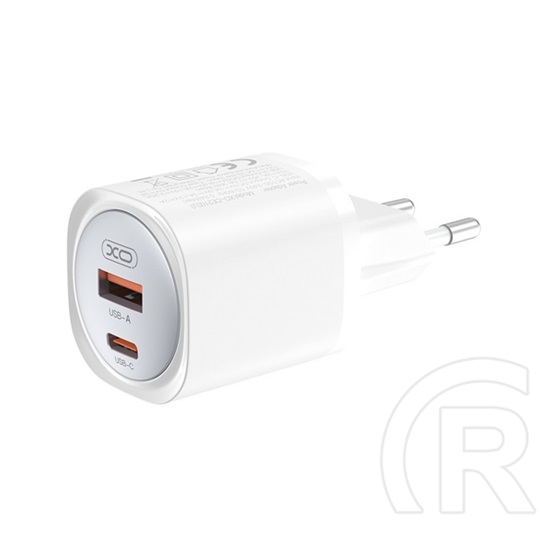 XO ce21 hálózati töltő usb+type-c aljzat (30w, gan, pd gyorstöltő) fehér