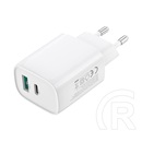 XO ce29 hálózati töltő usb+type-c aljzat (20w, pd gyorstöltő) fehér