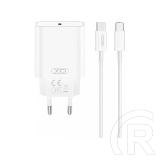 XO ce32 hálózati töltő type-c aljzat (20w, pd gyorstöltő 3.0 + type-c kábel) fehér