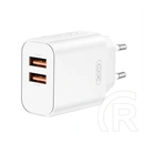 XO ce34 hálózati töltő 2 usb aljzat (12w, gyorstöltő) fehér