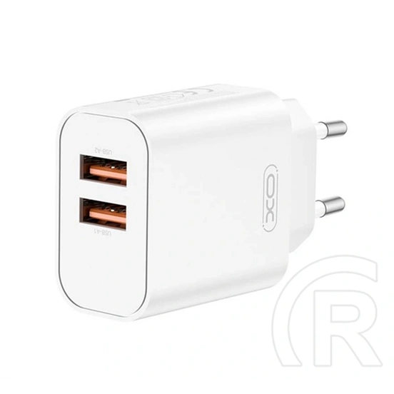 XO ce34 hálózati töltő 2 usb aljzat (12w, gyorstöltő) fehér
