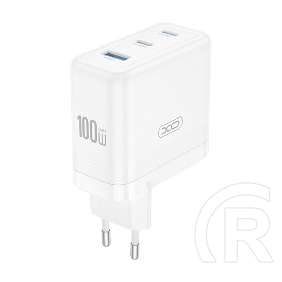 XO ce35 hálózati töltő usb+2 type-c aljzat (100w, pd gyorstöltő 3.0) fehér