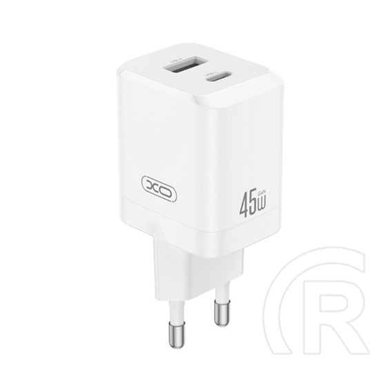 XO ce36 hálózati töltő usb+type-c aljzat (45w, pd gyorstöltő 3.0) fehér