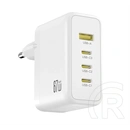XO ce39 hálózati töltő usb+3 type-c aljzat (67w, gan, pd gyorstöltő) fehér