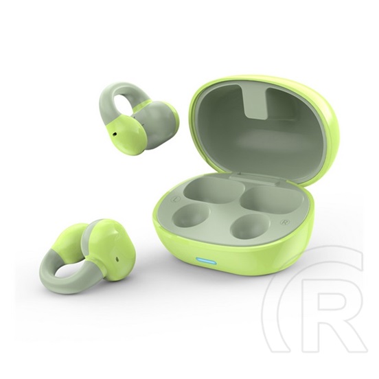 XO g18 bluetooth fülhallgató sztereo (v5.2, tws, mikrofon, fülre akasztható + töltőtok) világoszöld