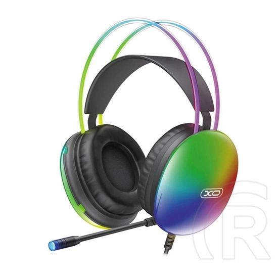 XO ge11 vezetékes fejhallgató sztereo (v5.3, 3.5mm jack, usb, mikrofon, rgb led, gamer) fekete