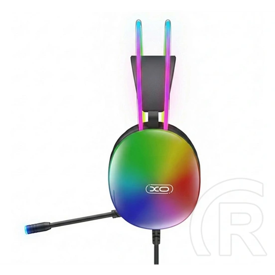 XO ge11 vezetékes fejhallgató sztereo (v5.3, 3.5mm jack, usb, mikrofon, rgb led, gamer) fekete