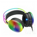 XO ge11 vezetékes fejhallgató sztereo (v5.3, 3.5mm jack, usb, mikrofon, rgb led, gamer) fekete