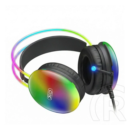 XO ge11 vezetékes fejhallgató sztereo (v5.3, 3.5mm jack, usb, mikrofon, rgb led, gamer) fekete
