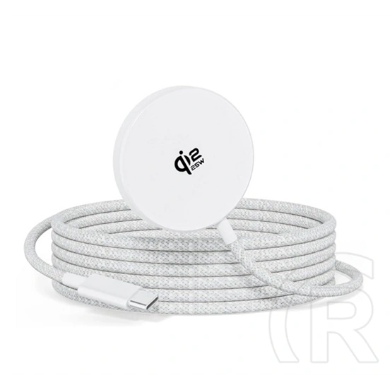 XO jh025 asztali töltő (25 W, wireless, gyorstöltő, mágneses, qi 2.2, 180 cm, fehér)