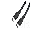 XO nb-q199 adatkábel (type-c - type-c, 100w, pd gyorstöltő, cipőfűző, 150cm) fekete
