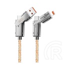 XO nb275 töltőkábel 4in1 (type-c/usb - type-c/lightning, 60w, pd gyorstöltő, 100cm) ezüst