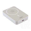 XO pr231 vésztöltő type-c aljzat (10000mah, 20w, gyorstöltő, wireless, magsafe, kitámasztó, led jelzés) fehér