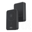 XO pr231 vésztöltő type-c aljzat (10000mah, 20w, gyorstöltő, wireless, magsafe, kitámasztó, led jelzés) fekete
