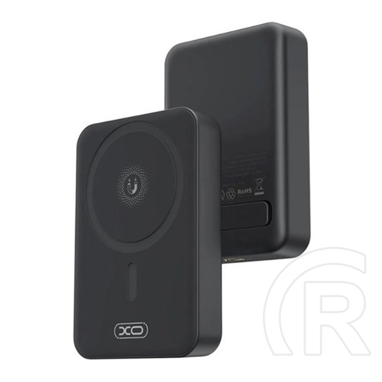 XO pr231 vésztöltő type-c aljzat (10000mah, 20w, gyorstöltő, wireless, magsafe, kitámasztó, led jelzés) fekete