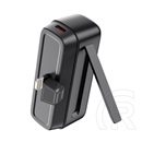 XO pr244 vésztöltő lightning aljzat (5000mah, 20w, gyorstöltő, kitámasztó, led jelzés) fekete