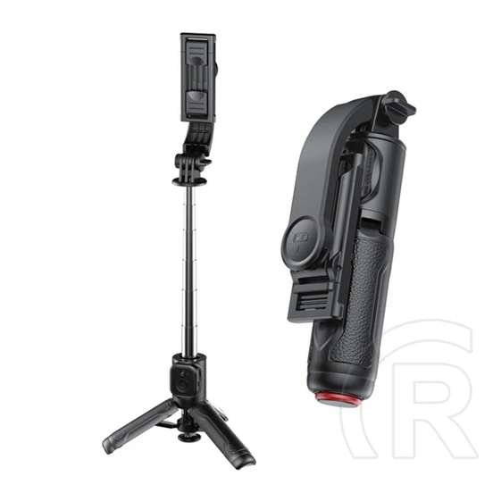 XO ss39 szelfibot (univerzális, 360°, tripod állvány, állítható, bluetooth távkioldó, 70cm, 4,7-6.9" méret) fekete