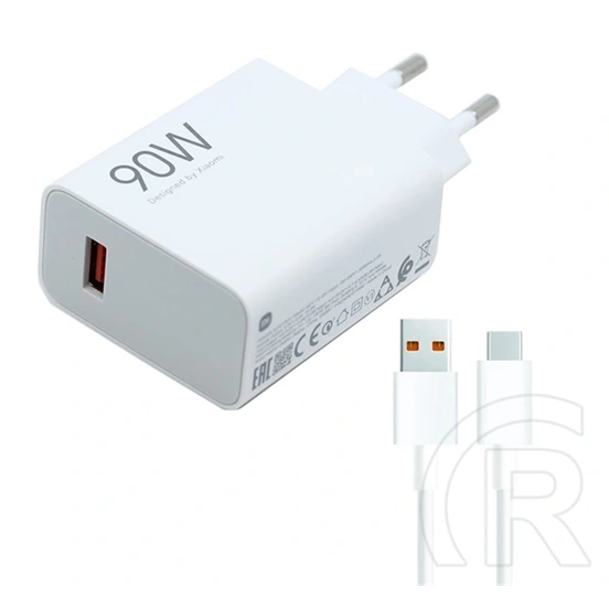 Xiaomi HyperCharge Combo hálózati töltő USB aljzat (90w, gyorstöltő, Type-C kábel, fehér)