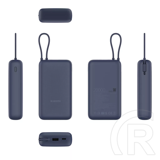Xiaomi Redmi powerbank (20000 mAh, integrált kábel, kék)