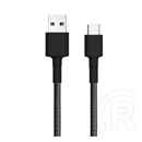 Xiaomi adatkábel és töltő (usb - type-c, gyorstöltés támogatás, 100cm, szőtt / cipőfűző minta) fekete