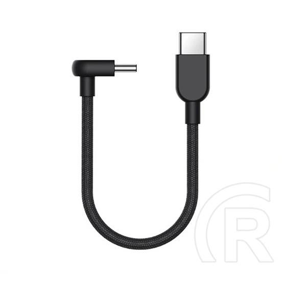 Xiaomi adatkábel (type-c - type-c, 3a, gyorstöltő, 90 fokos, cipőfűző, 10cm) fekete