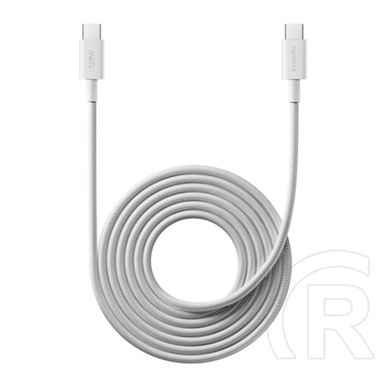 Xiaomi adatkábel (type-c - type-c, 6a, gyorstöltő, cipőfűző, 200cm) fehér