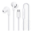 Xiaomi fülhallgató sztereo (type-c, mikrofon, zajszűrő, hangerőszabályzó, felvevő gomb) fehér