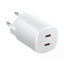 Xiaomi hálózati töltő 2 type-c aljzat (45w, gan, pd gyorstöltő 3.0) fehér