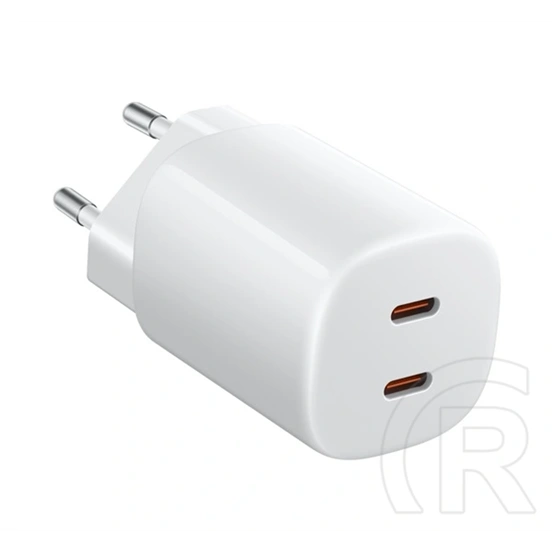 Xiaomi hálózati töltő 2 type-c aljzat (45w, gan, pd gyorstöltő 3.0) fehér