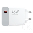 Xiaomi hálózati töltő USB aljzattal (45W, QC gyorstöltés, fehér)