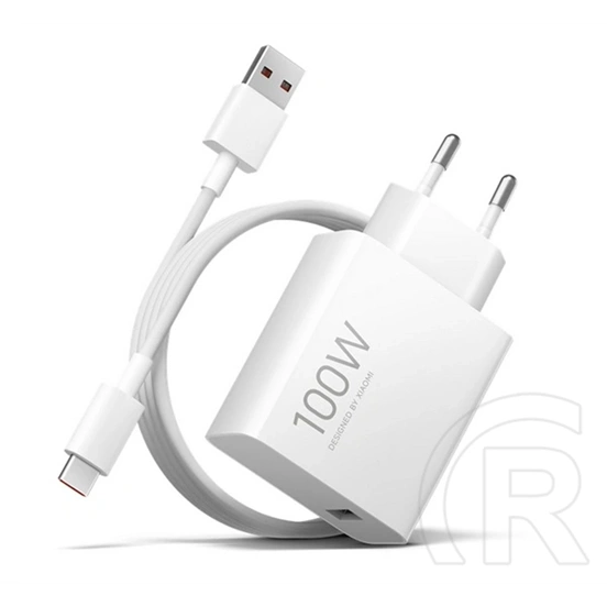Xiaomi hálózati töltő usb aljzat (100w, pd gyorstöltő + type-c kábel) fehér