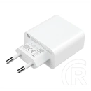 Xiaomi hálózati töltő usb aljzat / type-c aljzat (5v / 3000ma, 33w, pd gyorstöltés támogatás) fehér