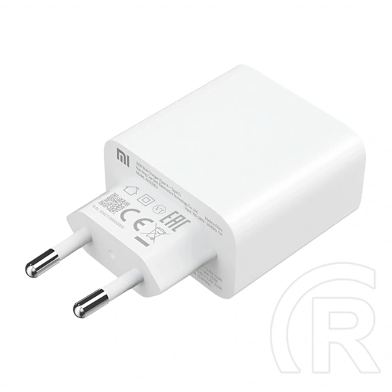 Xiaomi hálózati töltő usb aljzat / type-c aljzat (5v / 3000ma, 33w, pd gyorstöltés támogatás) fehér