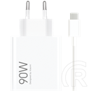 Xiaomi hypercharge combo hálózati töltő usb-a aljzat + USB-A to USB-C kábel  (90w) fehér