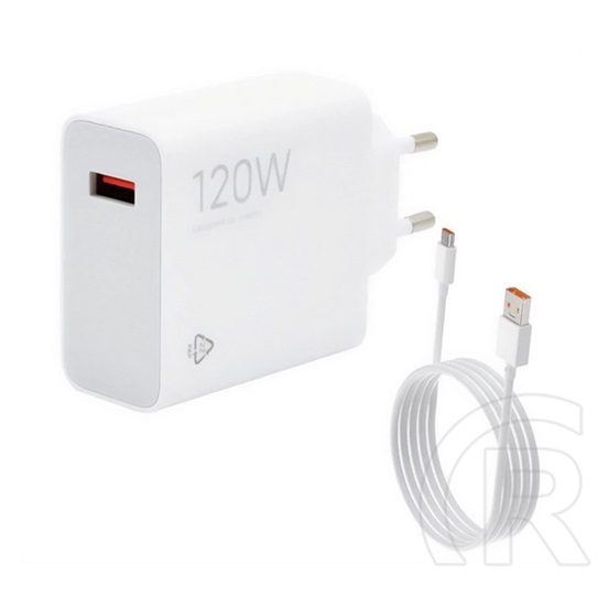 Xiaomi hypercharge combo hálózati töltő usb aljzat (120w, gyorstöltő + type-c kábel) fehér