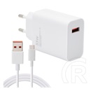 Xiaomi hálózati töltő (USB-A aljzat, 33W, USB-C kábellel, fehér)